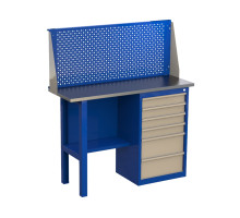 Верстак слесарный металлический однотумбовый с экраном, 1200 мм, GRANIT 12.6P Верстак слесарный металлический однотумбовый с экраном, 1200 мм, GRANIT 12.6P