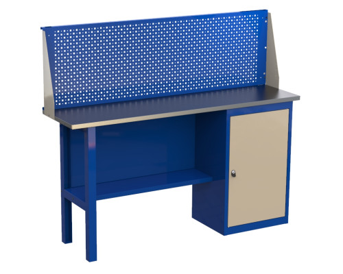 Верстак слесарный металлический однотумбовый с экраном, 1600 мм, GRANIT 16.0P Верстак слесарный металлический однотумбовый с экраном, 1600 мм, GRANIT 16.0P