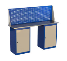 Верстак слесарный металлический двухтумбовый с экраном, 1600 мм, GRANIT 16.0.0P