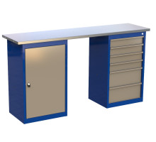 Верстак слесарный металлический двухтумбовый, 1600 мм, GRANIT 16.0.6